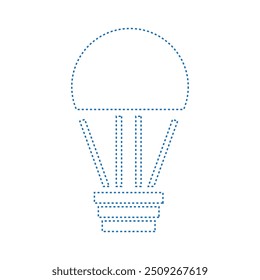Vector drawing of a balloon. Dotted line color blue flat style