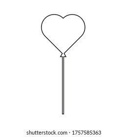 Vector drawing balloon in rope, contour color black