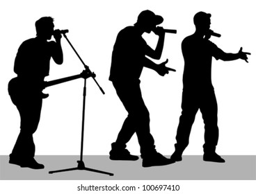 Vector drawing of a band on stage