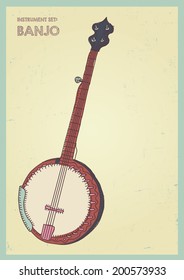 Vector Drawing Banjo