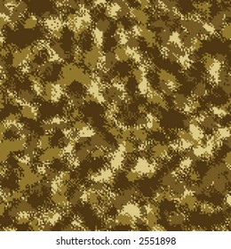 A vector drawing based on the newly designed Cadpat/Marpat pixel-pattern desert camouflage.