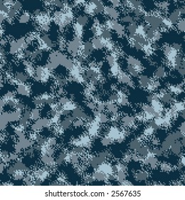 A vector drawing based on the newly designed Cadpat/Marpat pixel-pattern sea camouflage.