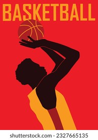 Dibujo vectorial de diseño de arte plano de un jugador de baloncesto