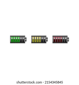 Batería de dibujo de vectores, color verde amarillo rojo