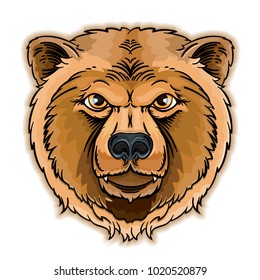 Vector drawing / Bear Head / Easy to edit groups   objects no gradients weird effects used  