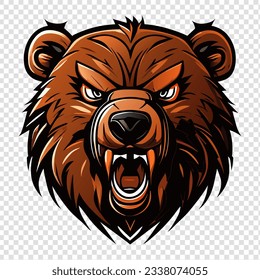 Vector drawing of bear head. Stock vector graphics.