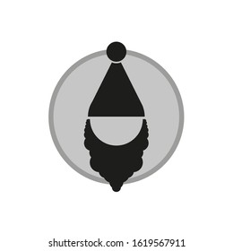 Vector drawing beard and hat, silhouette color black flat style