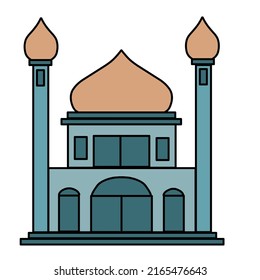 vector drawing of beautiful blue mosque