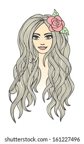 Vector drawing of a beautiful girl