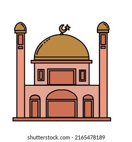 dibujo vectorial de la hermosa mezquita naranja