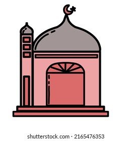 dibujo vectorial de una hermosa mezquita rosa