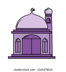 vector drawing of beautiful purple mosque