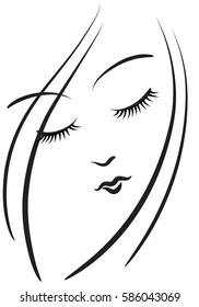 vector drawing beauty face