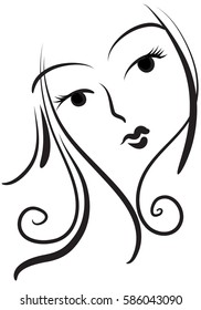 vector drawing beauty face