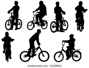 Vector drawing bicycle children races leisure