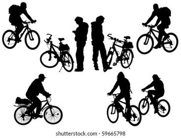 Vector drawing bicycle races and people