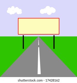 vector drawing of the billboard on road