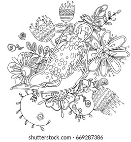 Vector drawing of the bird coloring book