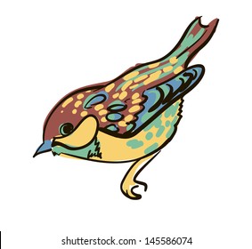 vector drawing of the bird nuthatch