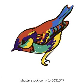 vector drawing of the bird nuthatch