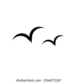 Vector drawing birds, color black flat style