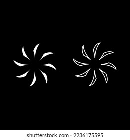 Vector drawing of a blade, silhouette and contour color white flat style