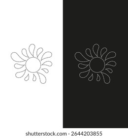 Vector drawing blot, dotted line color black and white, flat style