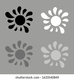 Vector drawing blots, silhouette color  black gray white