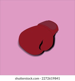 Vector drawing of a boxing glove in paper cut style. Concept for anger as an emotion. Aggression on a pink background. Human emotion icon.
