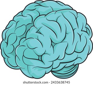 vector drawing of a brain without background