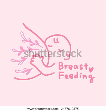 Vector a drawing of a breast feeding
