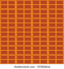 Vector drawing brick wall orange-brown.