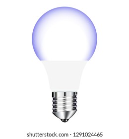 Vector drawing bright LED lamps with cold glow on a white background
