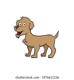A vector drawing of a brown dog with a cute face. Available with Illustrator 10 EPS.