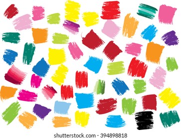 vector drawing brush painting set