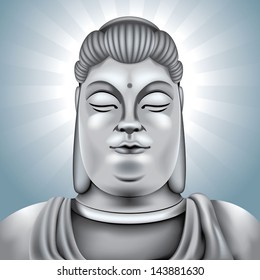 Vector drawing of a buddist statue/Buddist statue/ Easy to edit vector file, easy to edit layers, meshes and gradients used,