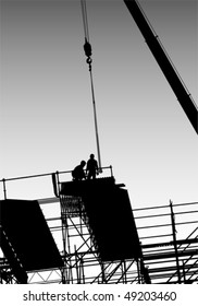 Vector drawing of building structures and working