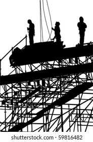 Vector drawing of building structures and working