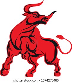 
vector drawing of a bull. abstraction. logo