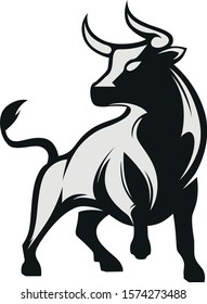 
vector drawing of a bull. abstraction. logo