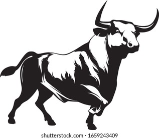 vector drawing of a bull. abstraction. logo