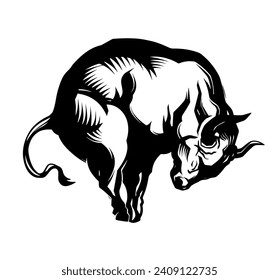 vector drawing of a bull. abstraction. logo