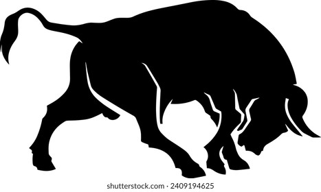 vector drawing of a bull. abstraction. logo