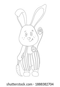 vector drawing of a bunny. Suitable for coloring