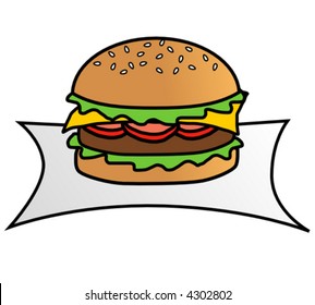 A Vector Drawing of a Burger.