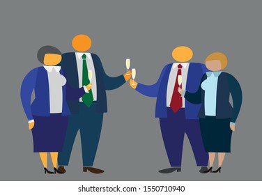 Vector Drawing Business People Celebrating Stock Vector (Royalty Free ...