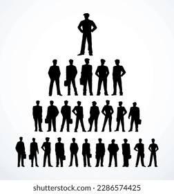 Vector drawing. Business pyramid of employees