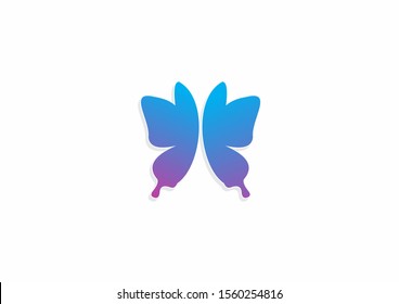 A vector drawing butterfly logo design template
