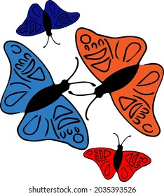 Dibujo vectorial de una mariposa. Dibujo simple de una mariposa para imprimir.
