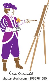 vector drawing by the famous Dutch artist Rembrandt